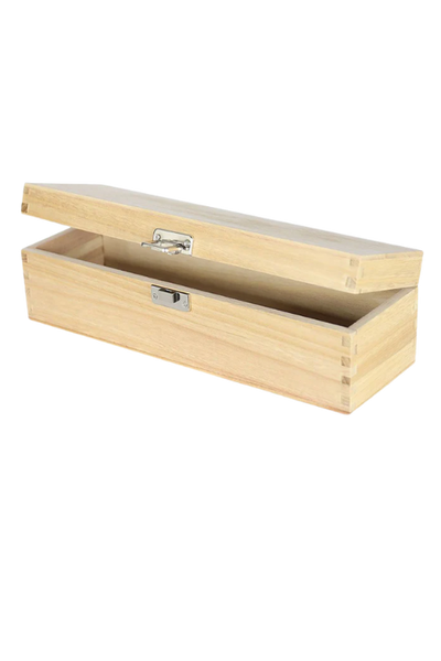 Wooden Single Bottle Gift Box with Hinged Lid Box