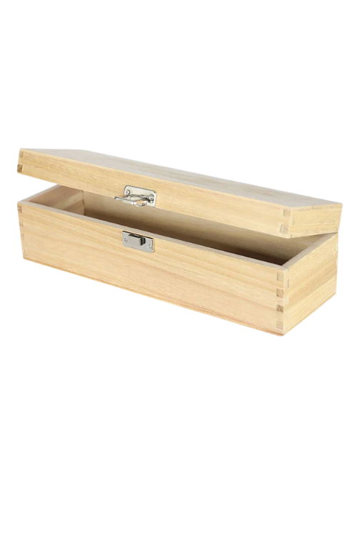 Wooden Single Bottle Gift Box with Hinged Lid Box