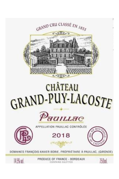 Château Grand-Puy-Lacoste, 5ème Cru Classé, Pauillac 1996 12x75cl