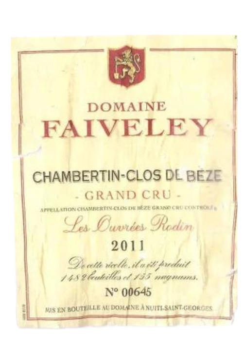 Domaine Faiveley, Chambertin-Clos de Bèze Les Ouvrées Rodin 2011 3x75cl