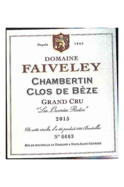 Domaine Faiveley, Chambertin-Clos de Bèze Les Ouvrées Rodin 2016 1x75cl