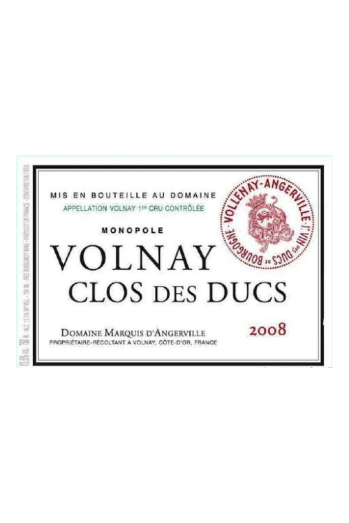 Domaine Marquis d'Angerville, Volnay 1er Cru, Clos des Ducs 2008 1x75cl