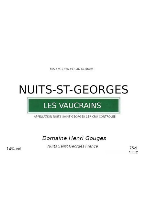 Domaine Henri Gouges, Nuits Saint Georges 1er Cru, Les Vaucrains 2012 12x75cl