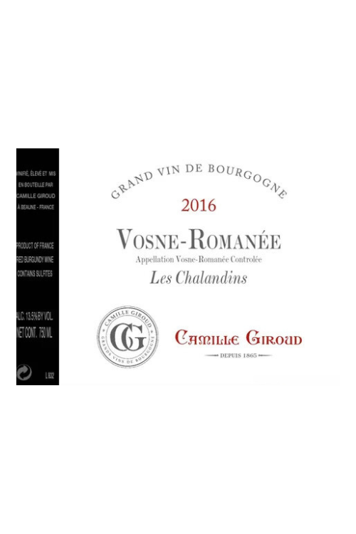 Camille Giroud Vosne-Romanee, Les Chalandins, Cote de Nuits, France 2016 6x75cl