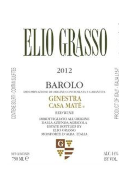 Elio Grasso, Barolo, Ginestra Vigna Casa Maté 2008 6x75cl