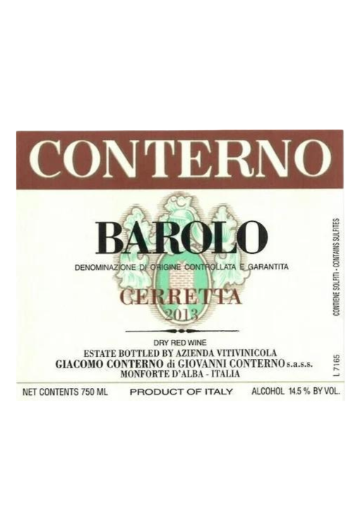 Giacomo Conterno, Barolo, Cerretta 2013 12x75cl