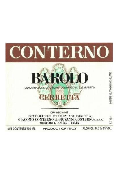 Giacomo Conterno, Barolo, Cerretta 2013 12x75cl