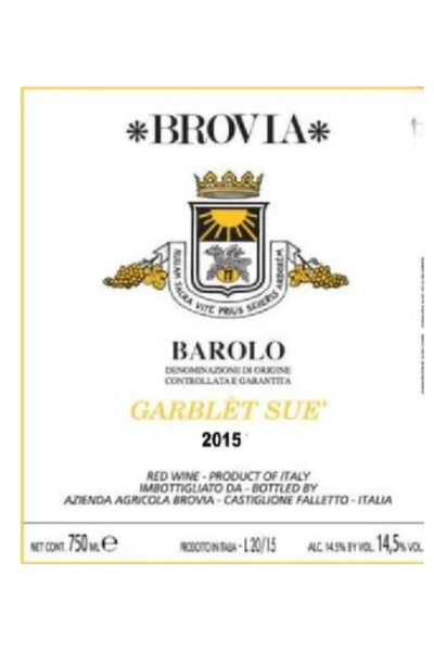 Brovia, Barolo, Garblet Sue 2015 6x75cl