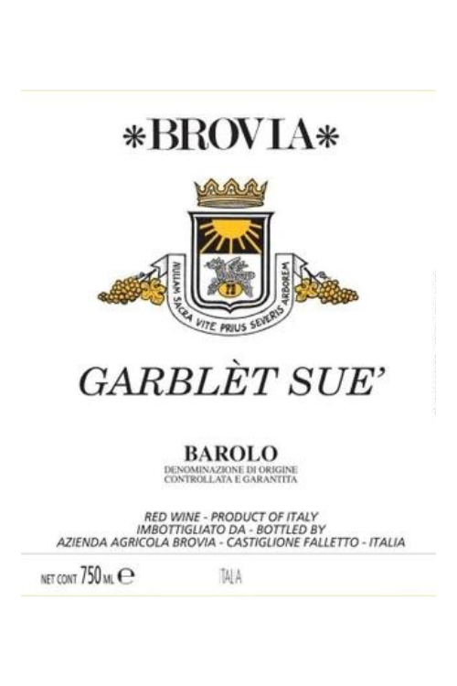 Brovia, Barolo, Garblet Sue 2016 3x150cl