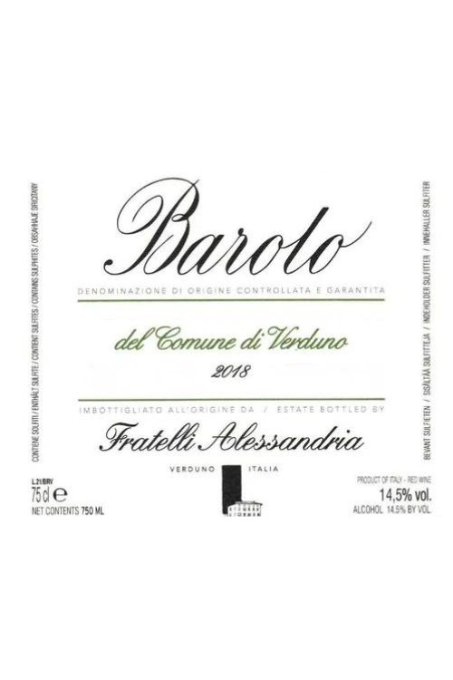 Fratelli Alessandria, Barolo, Comune di Verduno 2019 6x75cl