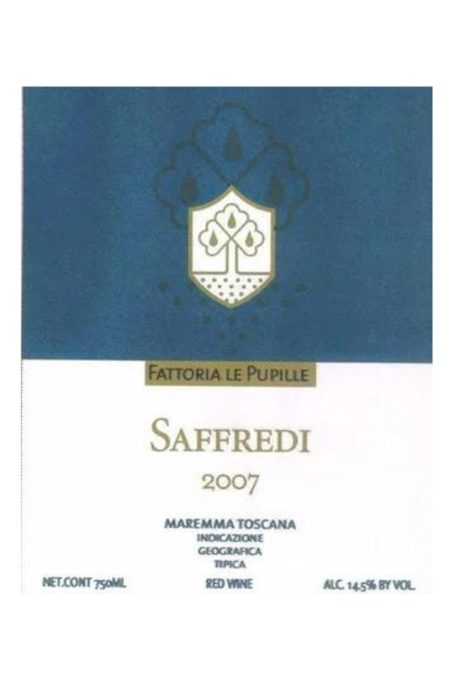 Fattoria Le Pupille Elisabetta Geppetti 'Saffredi' Maremma Toscana 2007 6x75cl