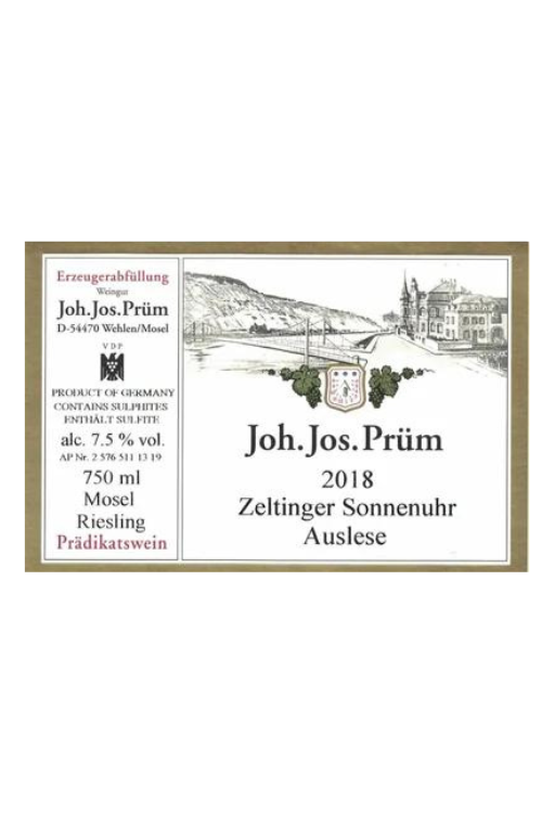 Joh. Jos. Prum Zeltinger Sonnenuhr Riesling GK Auslese, Mosel, 2018 6x75cl