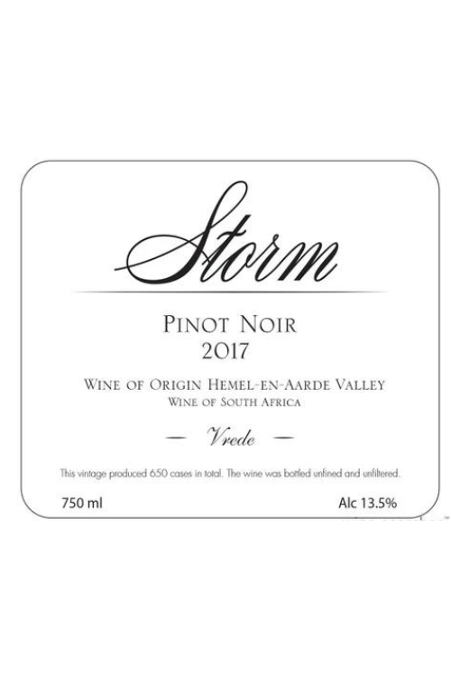 Storm, Pinot Noir, Vrede 2013 6x75cl