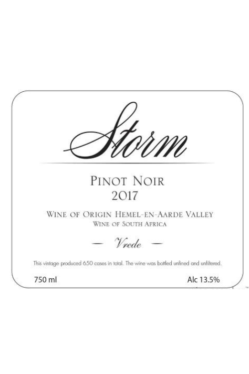 Storm, Pinot Noir, Vrede 2021 6x75cl